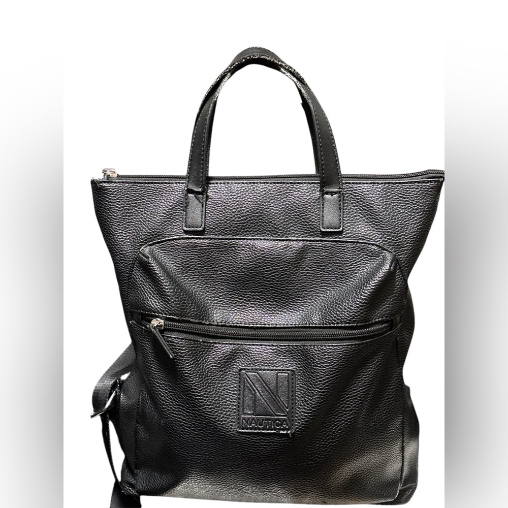 NAUTICA Cabin Fever Faux Leather Backpack w/ Adjustable Strap GUC